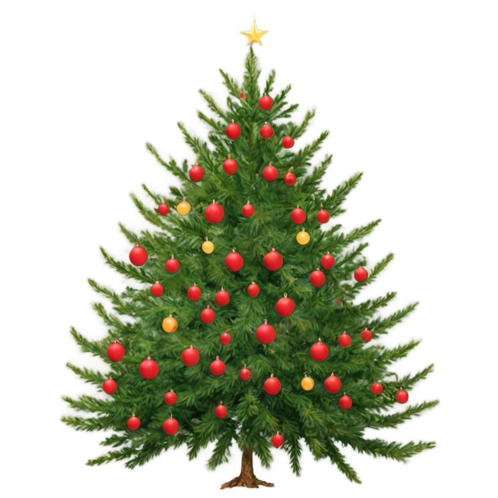 Decorated Christmas Tree with Twinkling Lights png