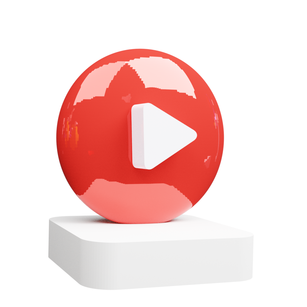 Clean 3D YouTube Logo Design with Shadows png