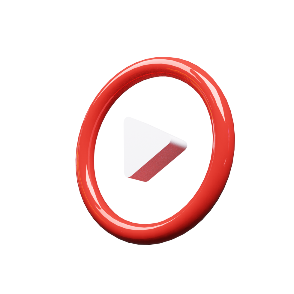 Polished 3D YouTube Logo Design png