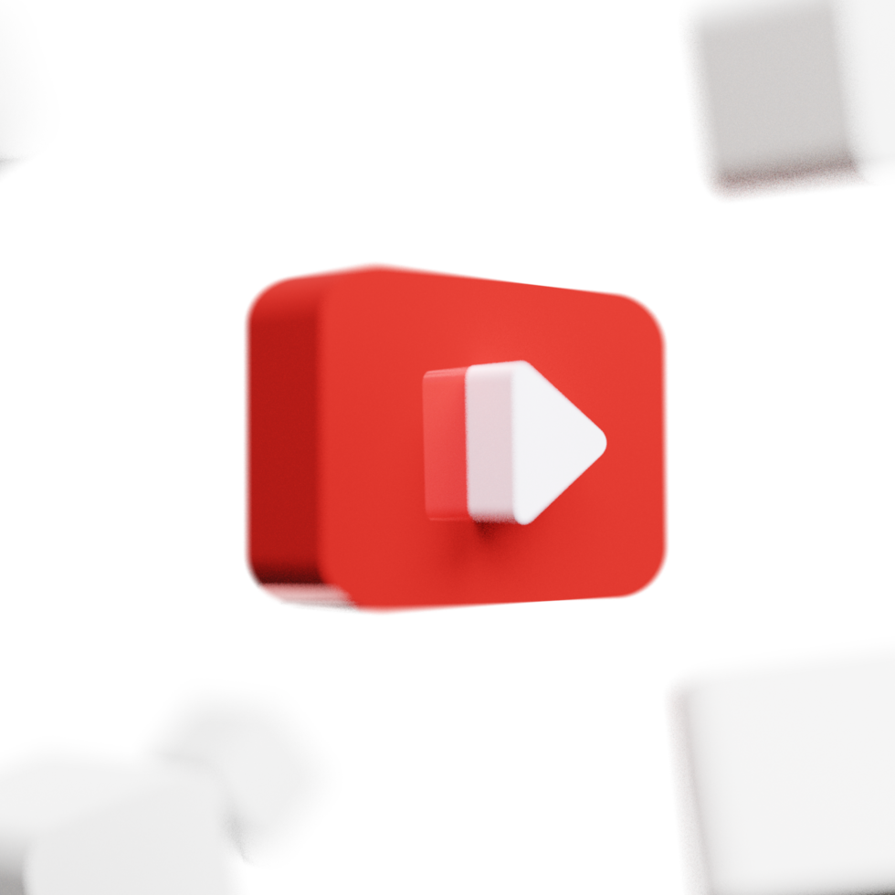 3D YouTube Logo for Creative Channels png