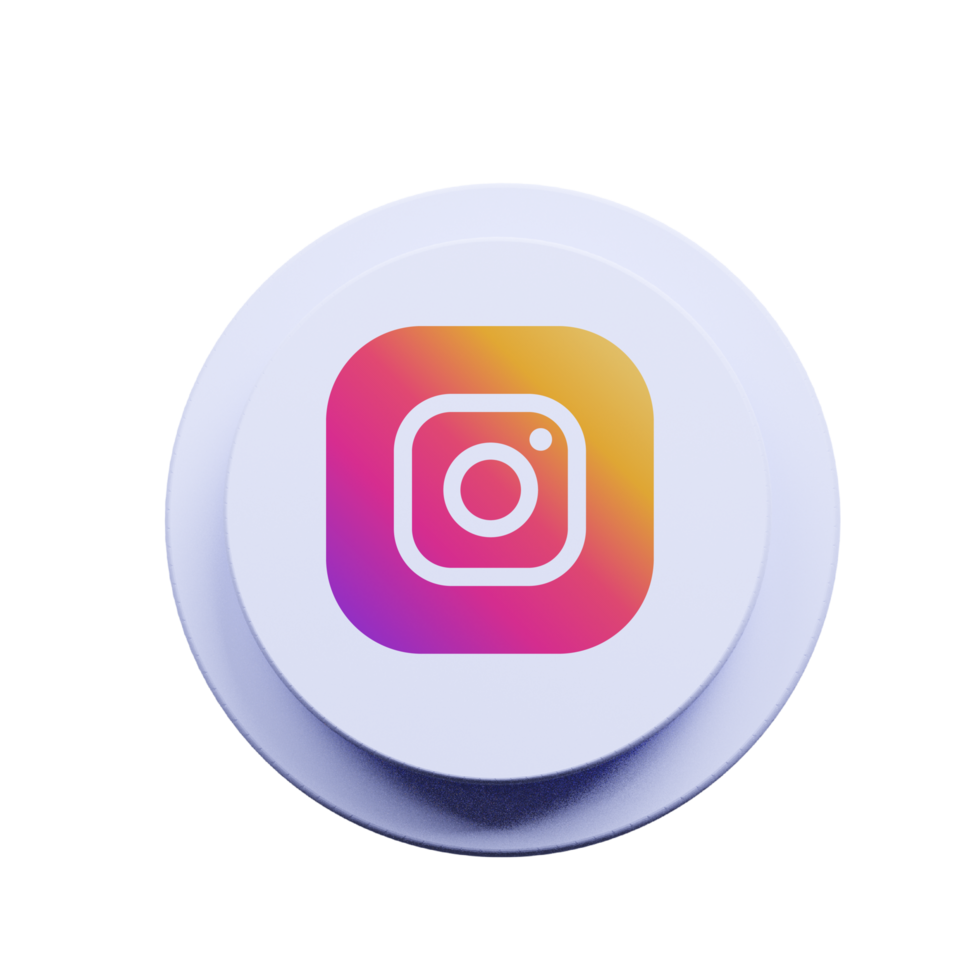 3D Render of instagram Button Icon png
