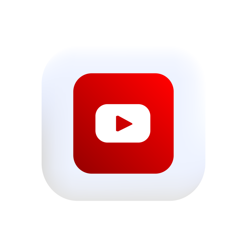 High Resolution YouTube Logo 3D Render png