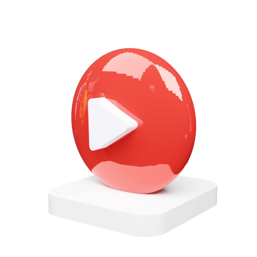 Custom 3D YouTube Logo with Reflection png