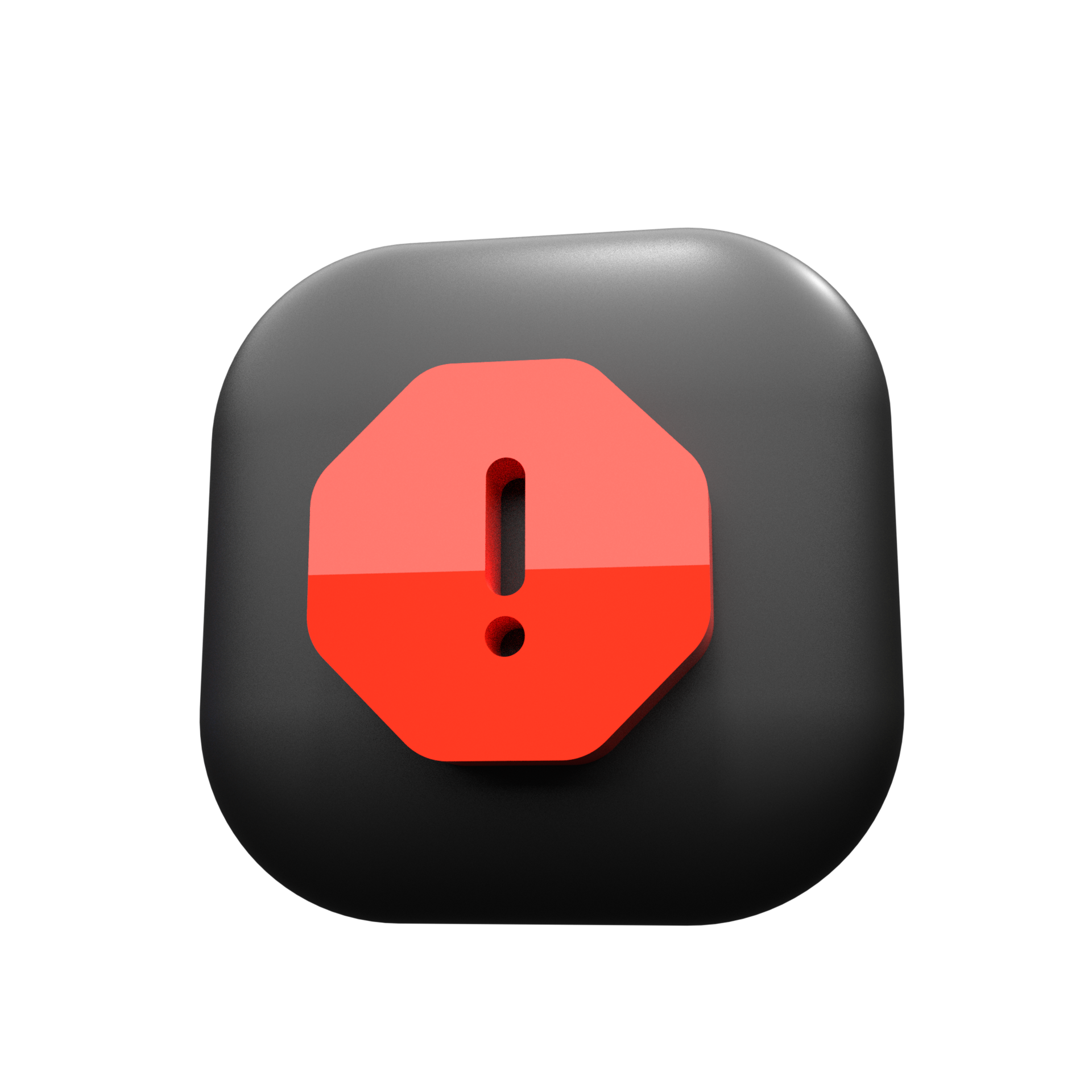 Warning icon red and black color 3d render 52935815 png