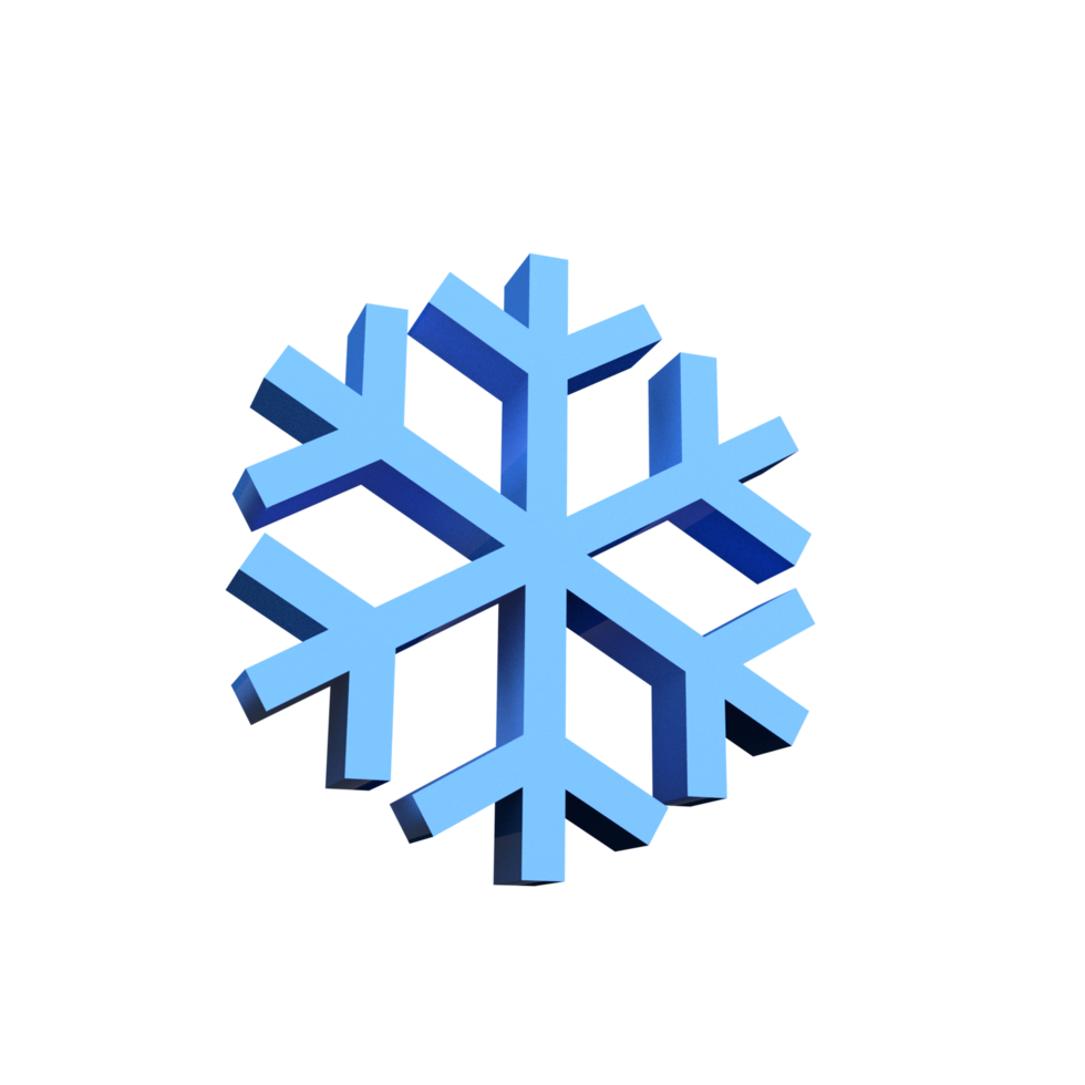 Blue Snowflake icon 3d render png