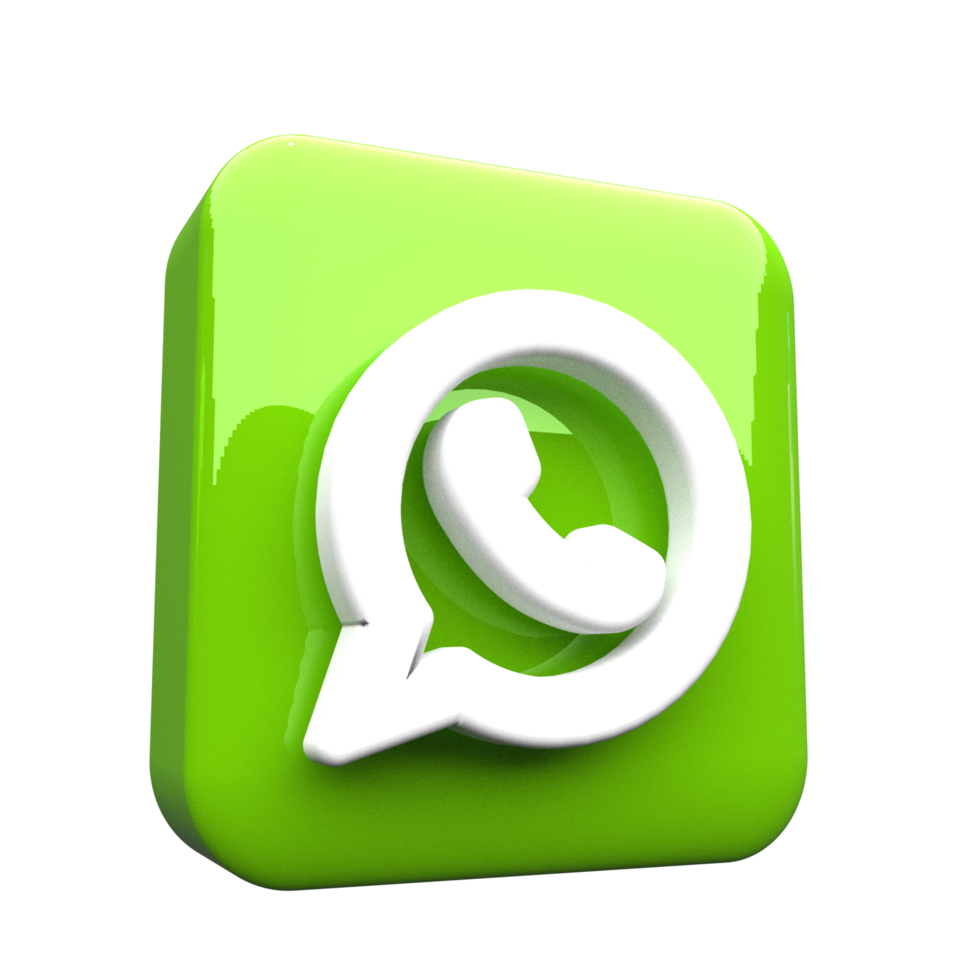 WhatsApp 3D Logo with Green and White Glossy Surface png