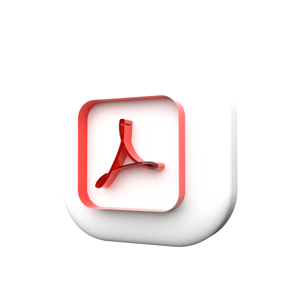 Minimalist PDF Icon 3d render png