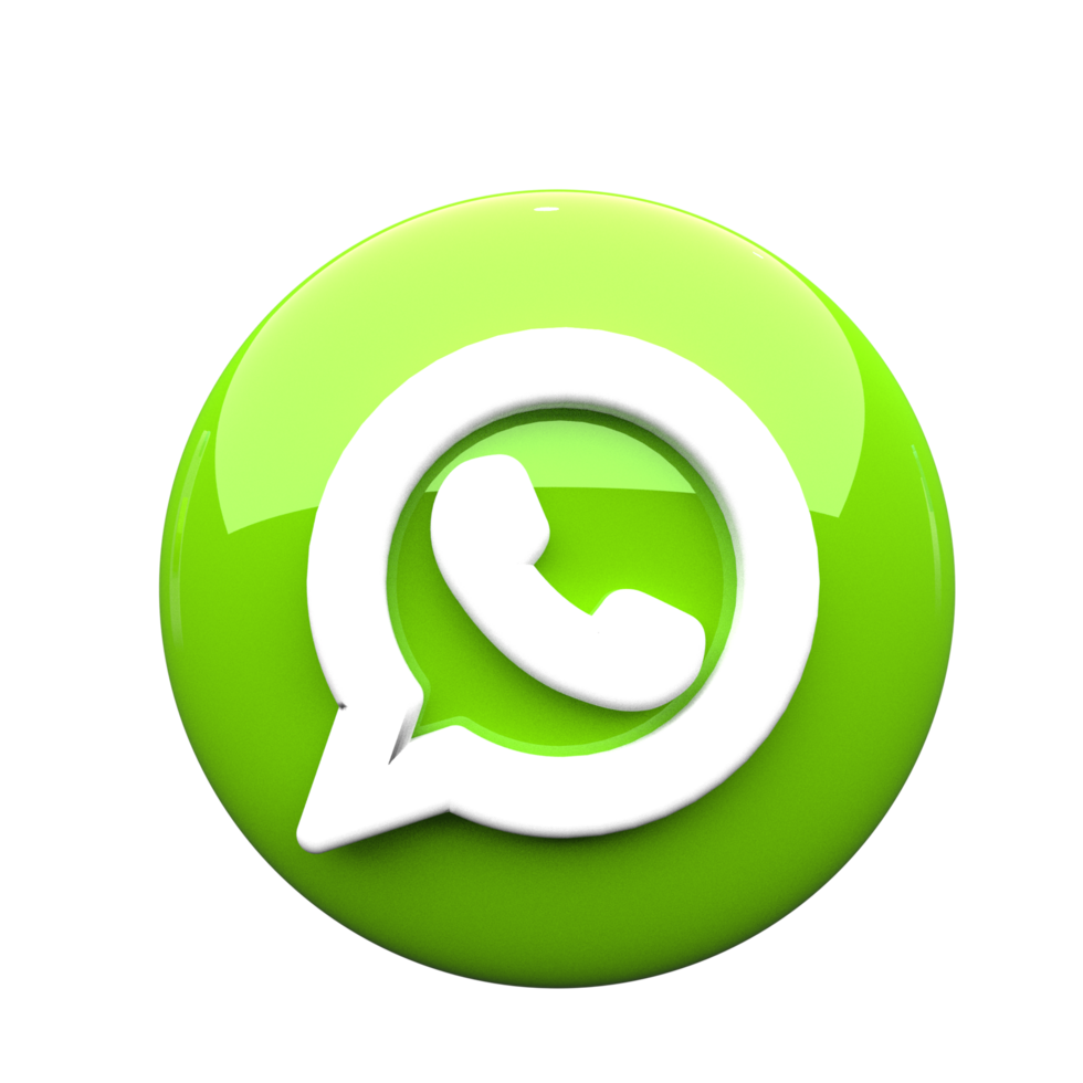 3D WhatsApp Logo with Glowing Green Effect png