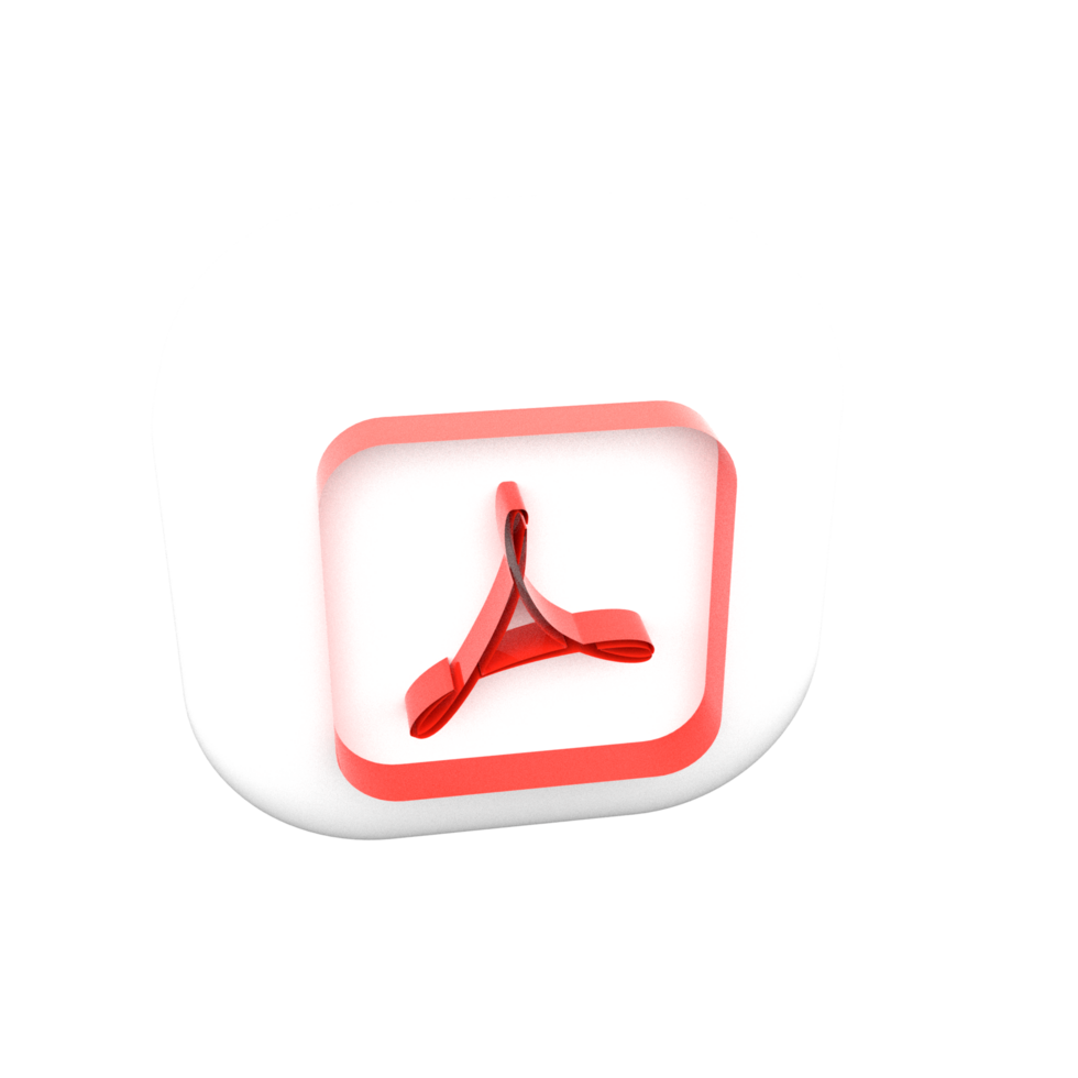 Modern PDF File Icon 3d render png