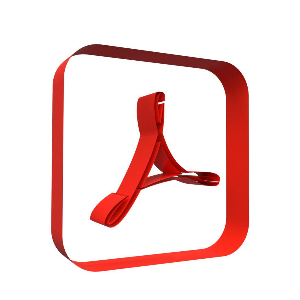 3D PDF File Icon with Realistic Effects png