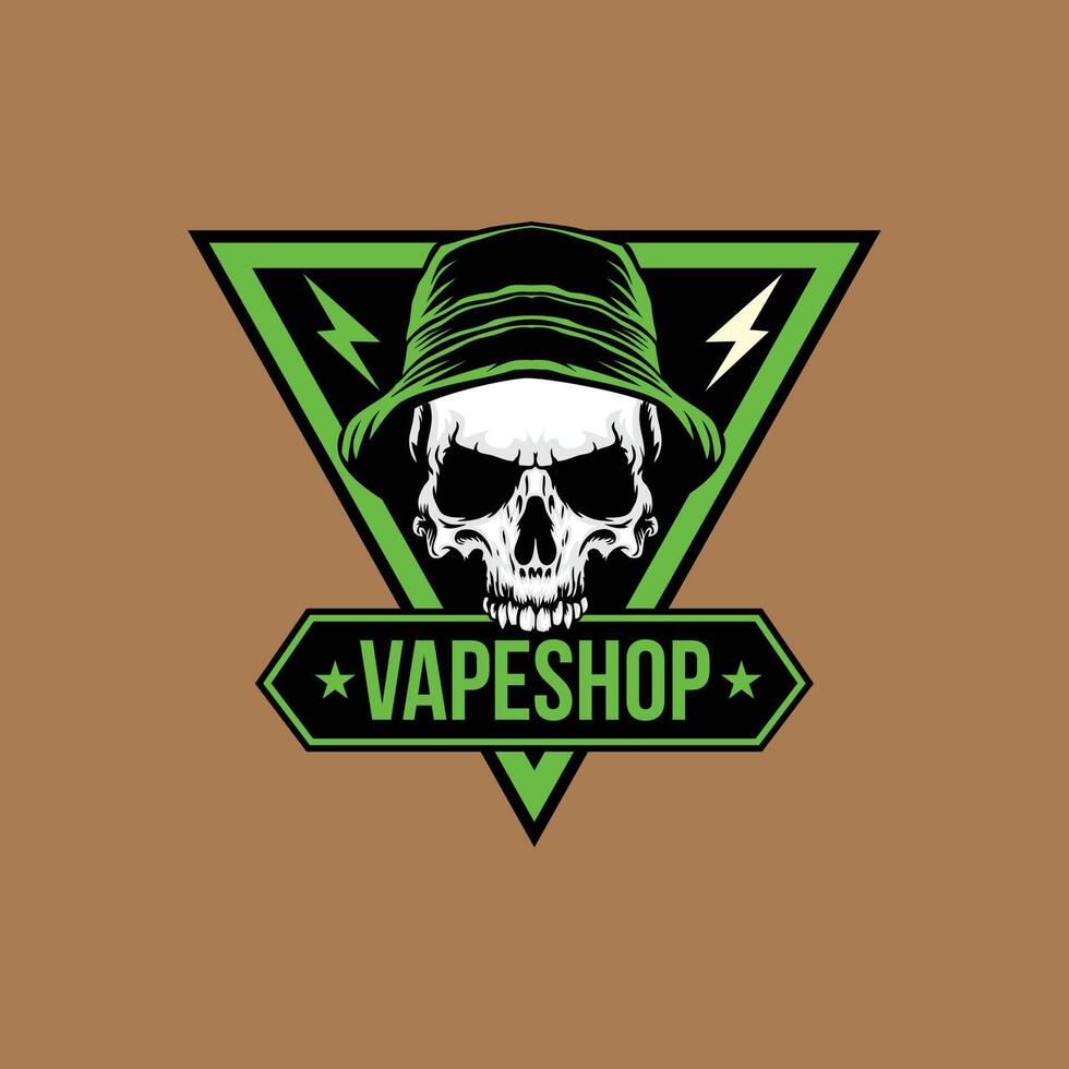 vape shop skull logo vector