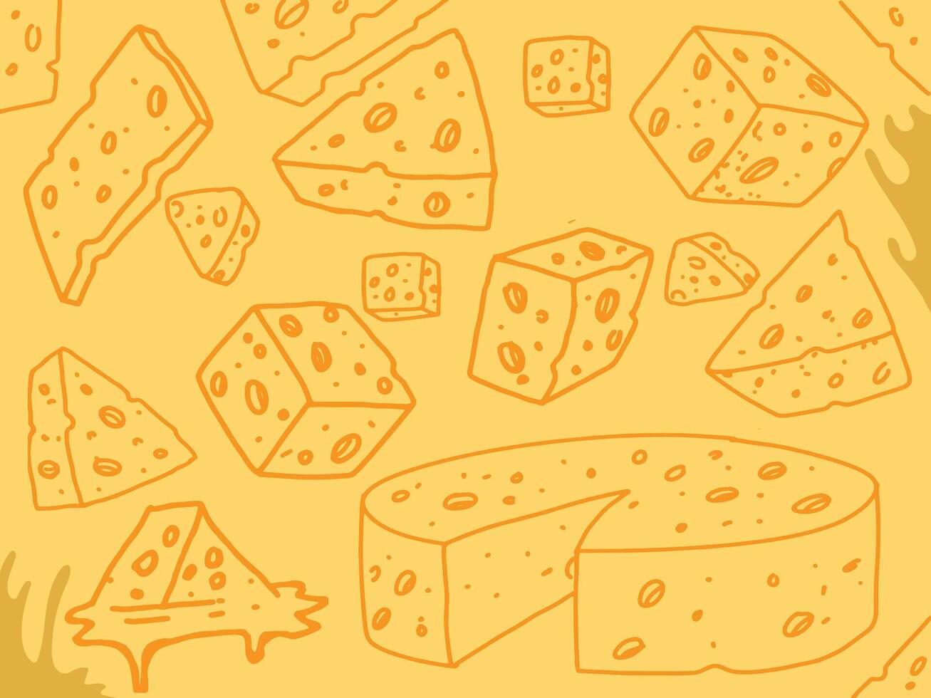 cheese slice melted illustration vector