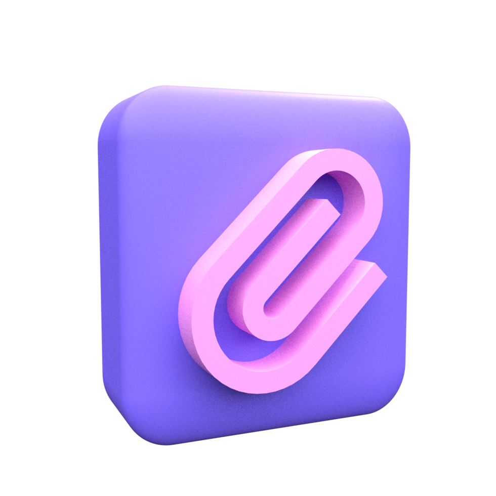 Link icon 3d render blue color png