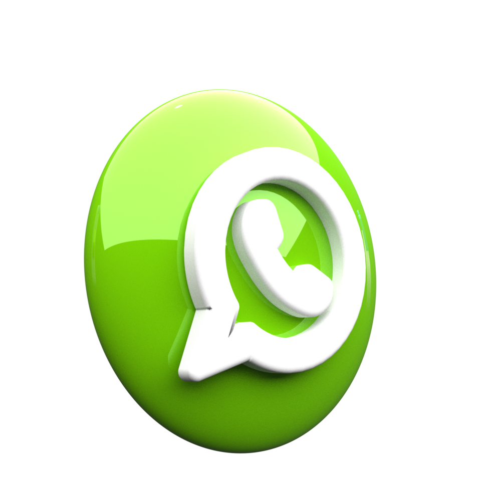 WhatsApp 3D Icon with Dynamic Lighting and Shadows png