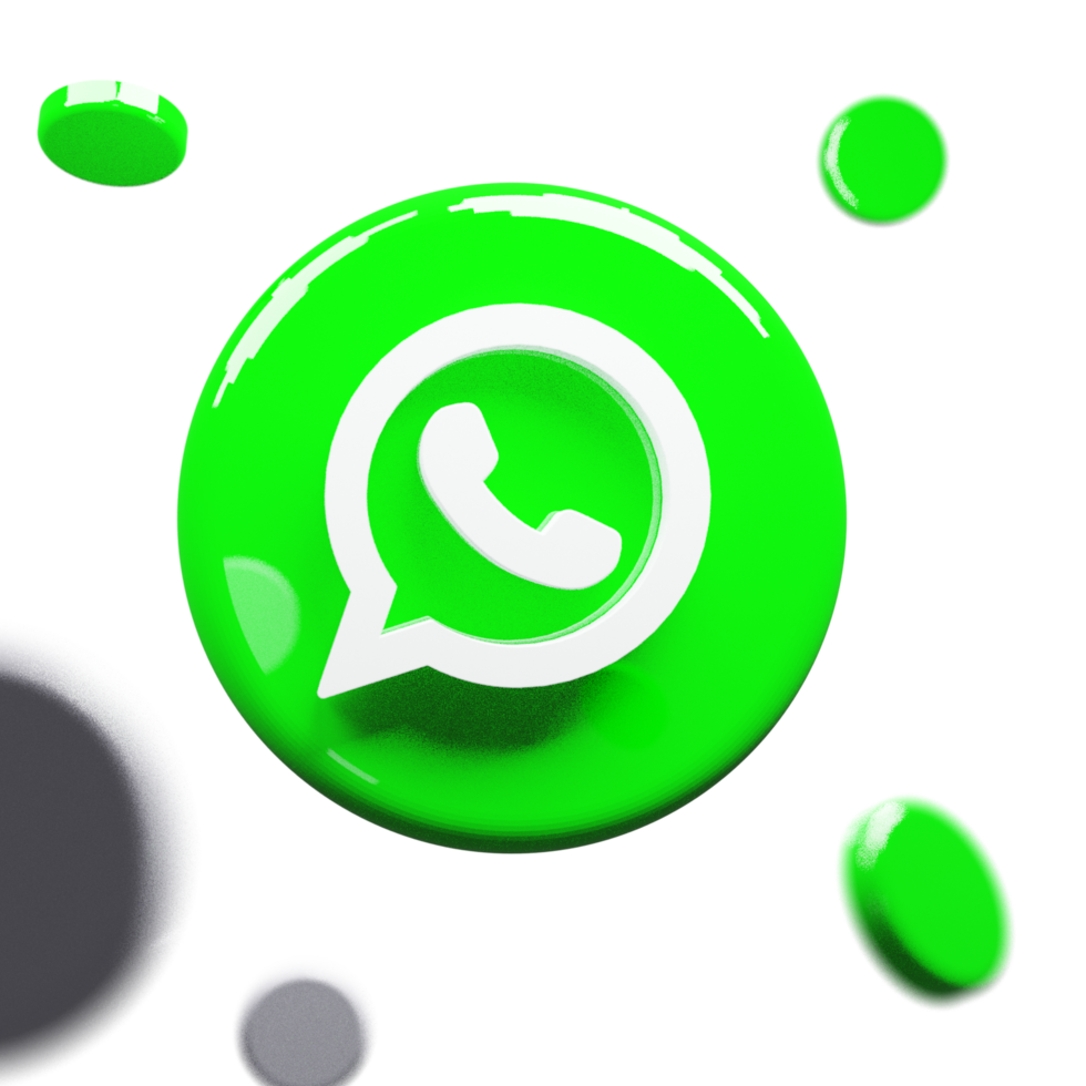 3D WhatsApp Icon with Message Bubble and Playful Style png