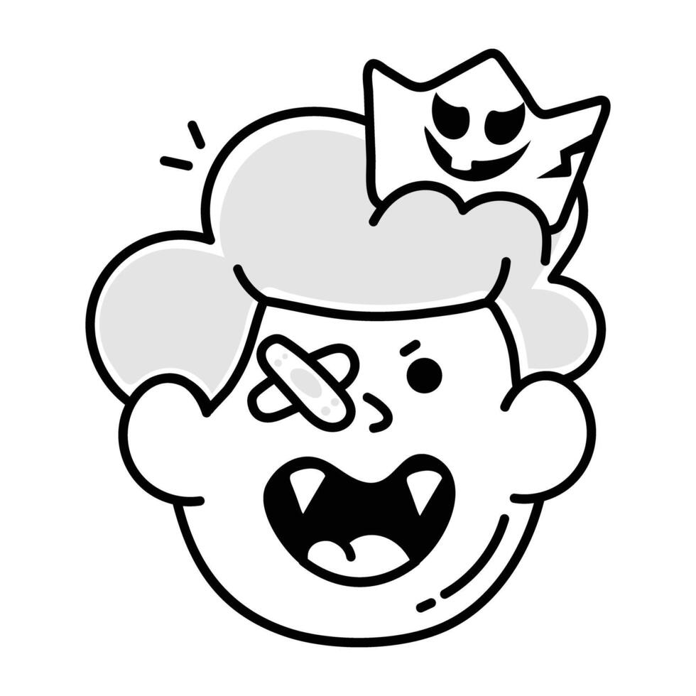 A drawing style icon of vampire face vector
