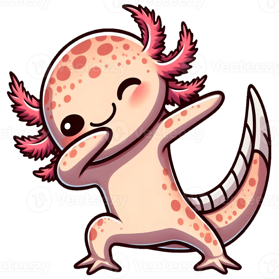 Dabbing Axolotl Cartoon png