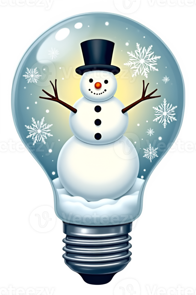 Christmas Snowman In The Bulb png