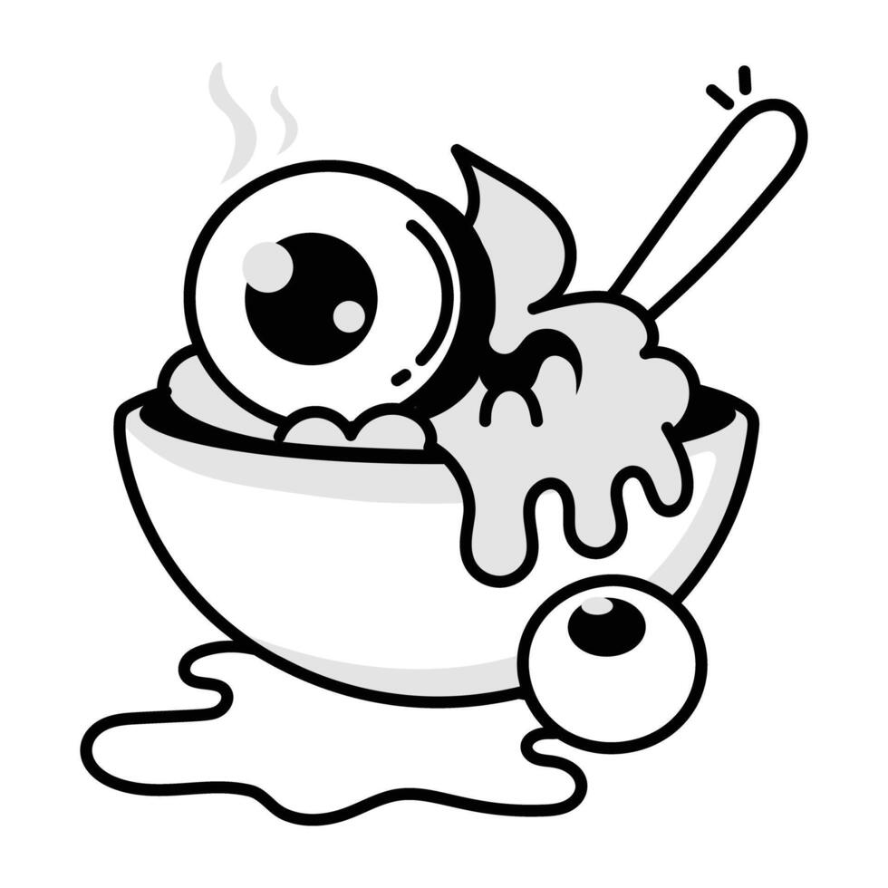 Doodle style icon of spooky soup vector