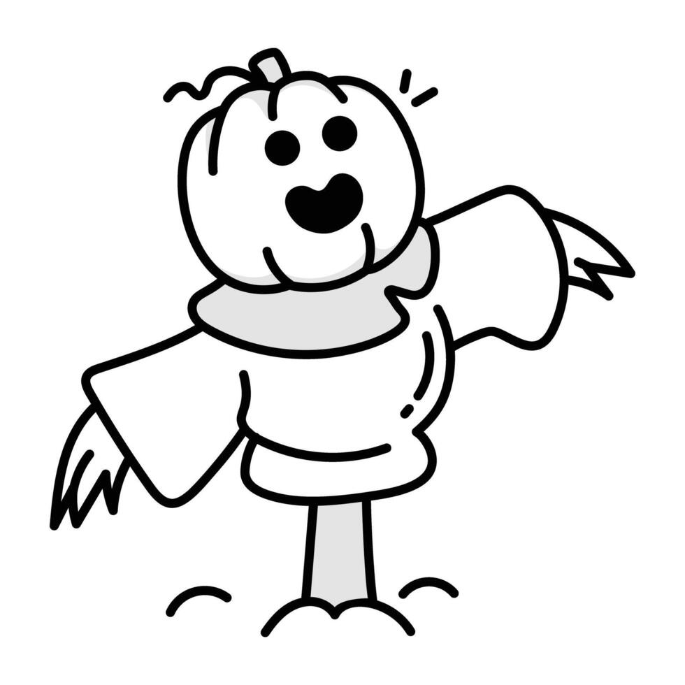 A hand drawn icon of scarecrow vector