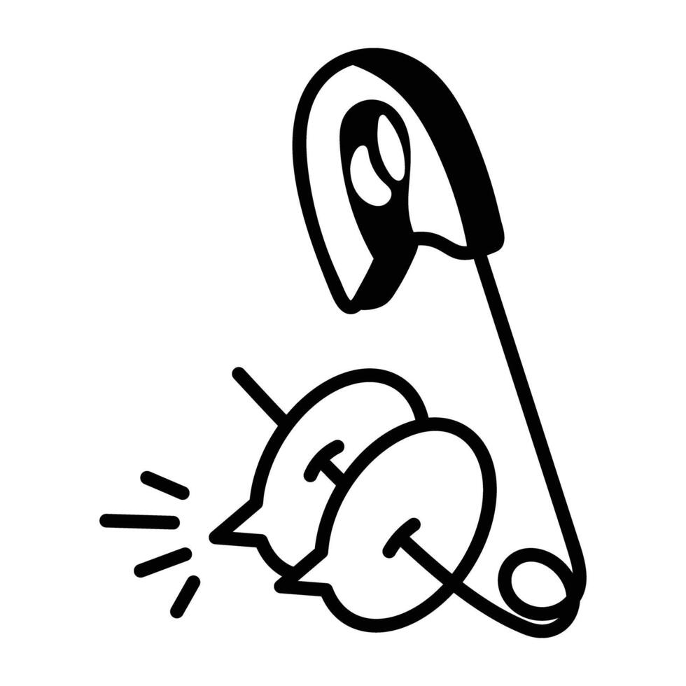 Pinned chat icon designed in doodle style vector