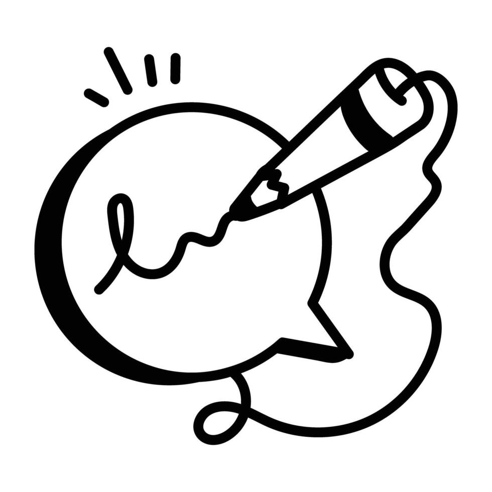 Hand drawn icon of writing message vector
