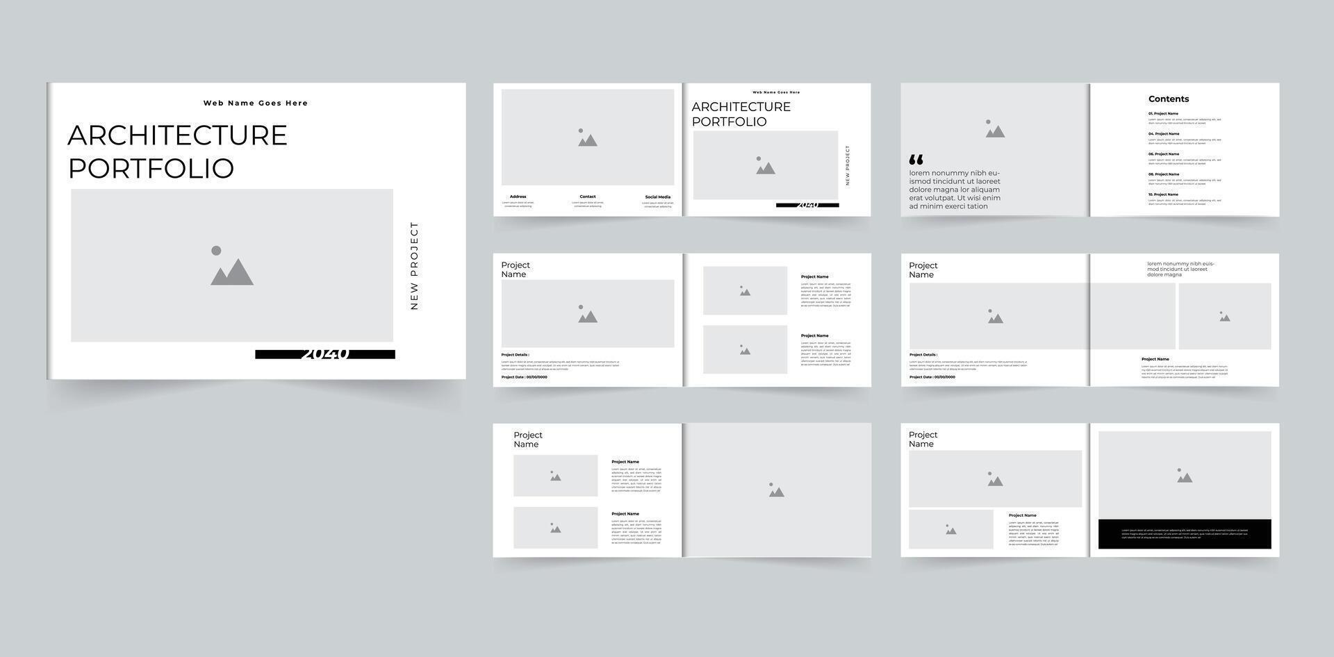 Modern Landscape portfolio layout design Architecture portfolio or real estate portfolio vector