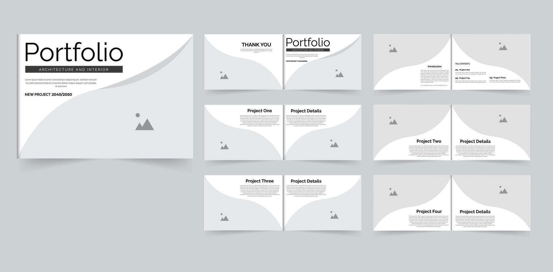 Architecture portfolio brochure template interior portfolio project portfolio vector