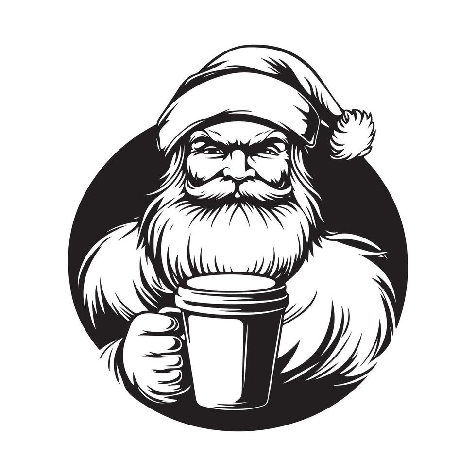 Santa Claus drinks coffee stock Image isolated on white background vector