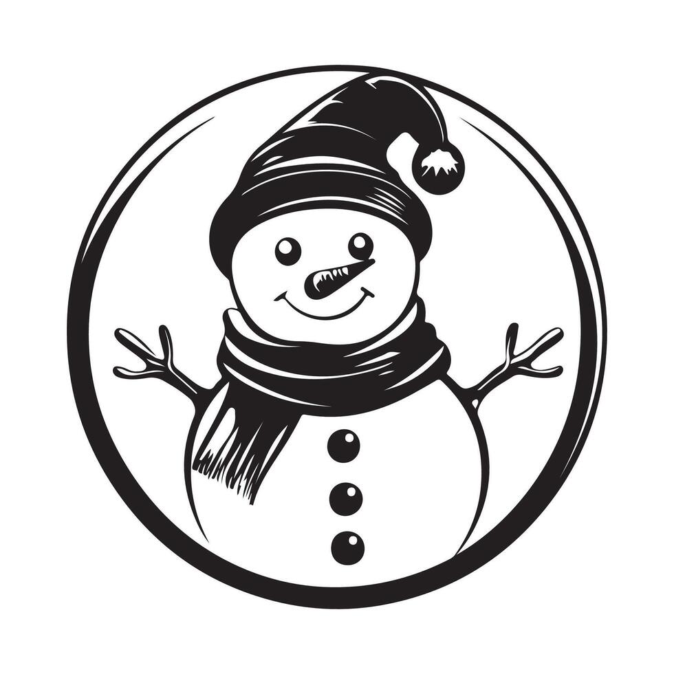 Cute Christmas Snowman Cartoon stock image isolated on white background vector