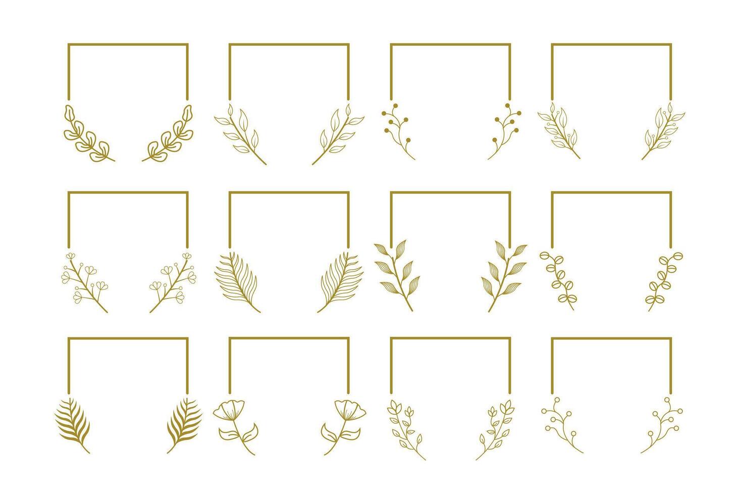Golden frame elements vector