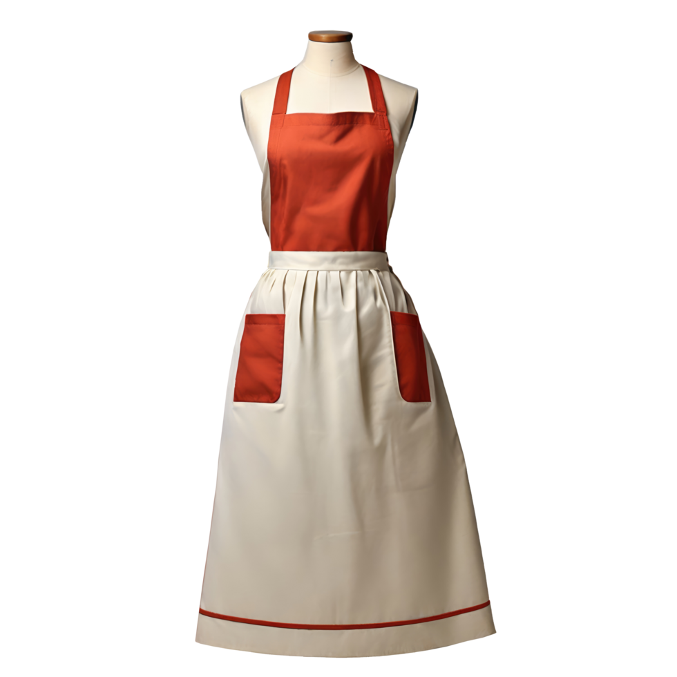 An apron with red and white stripes png