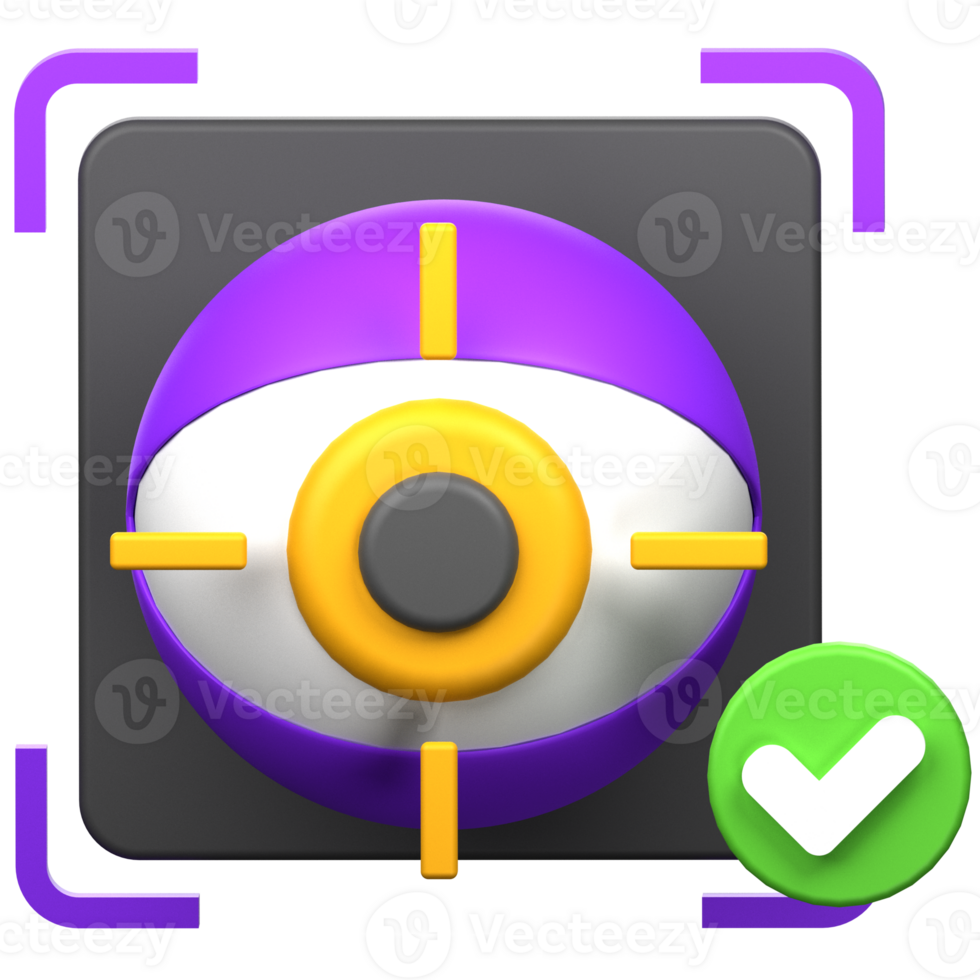 3d render illustration of eye scan png