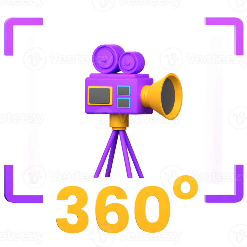 camera 3d icon. Cartoon film recorder png