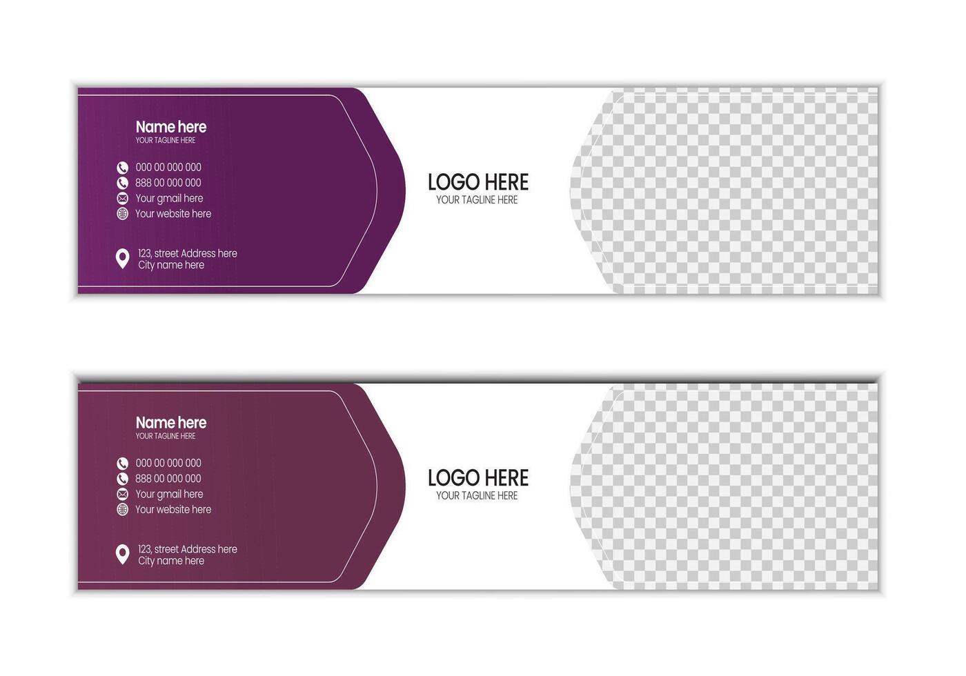 minimalist email signature banner design vector
