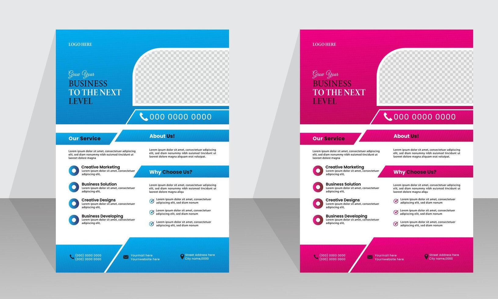 Business to tha next level marketing flyer design vector