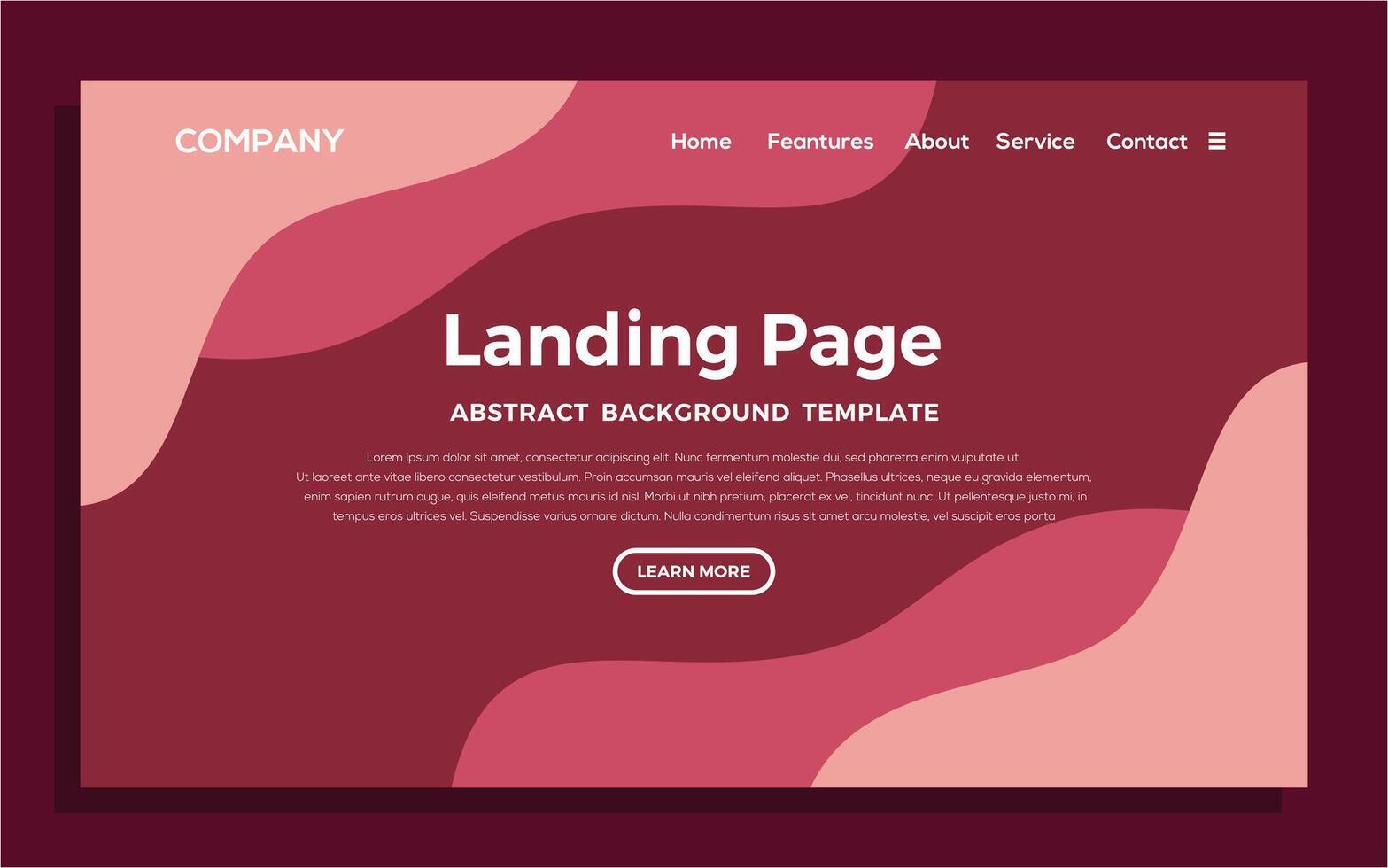 new abstract landing page background template vector