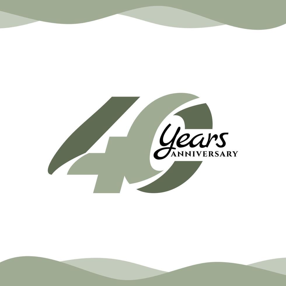 40 years anniversary logo. template for anniversary event celebration. vector