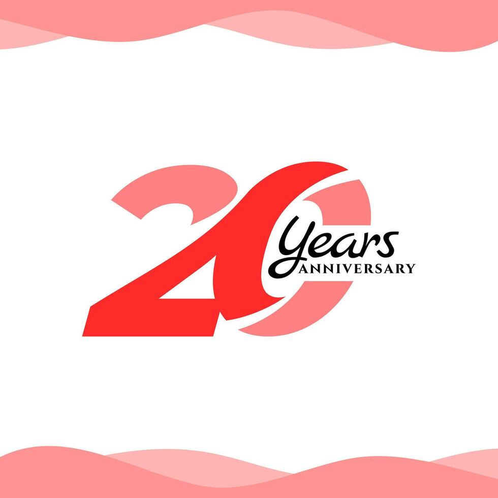 20 years anniversary logo. template for anniversary event celebration. vector