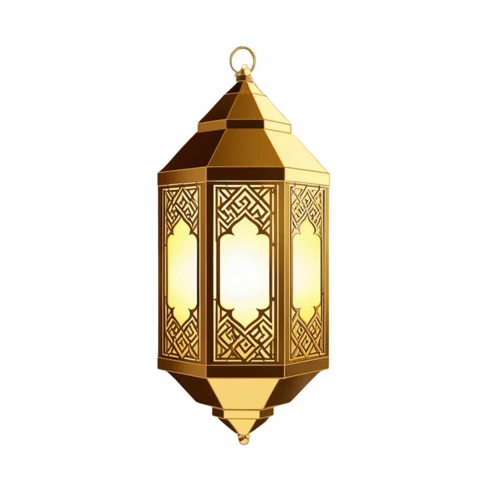 un dorado linterna con un intrincado diseño png