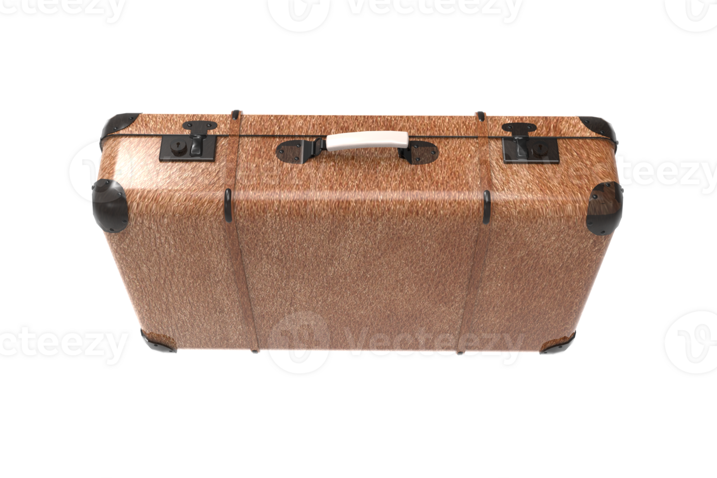 brown leather briefcase on Transparent background. png