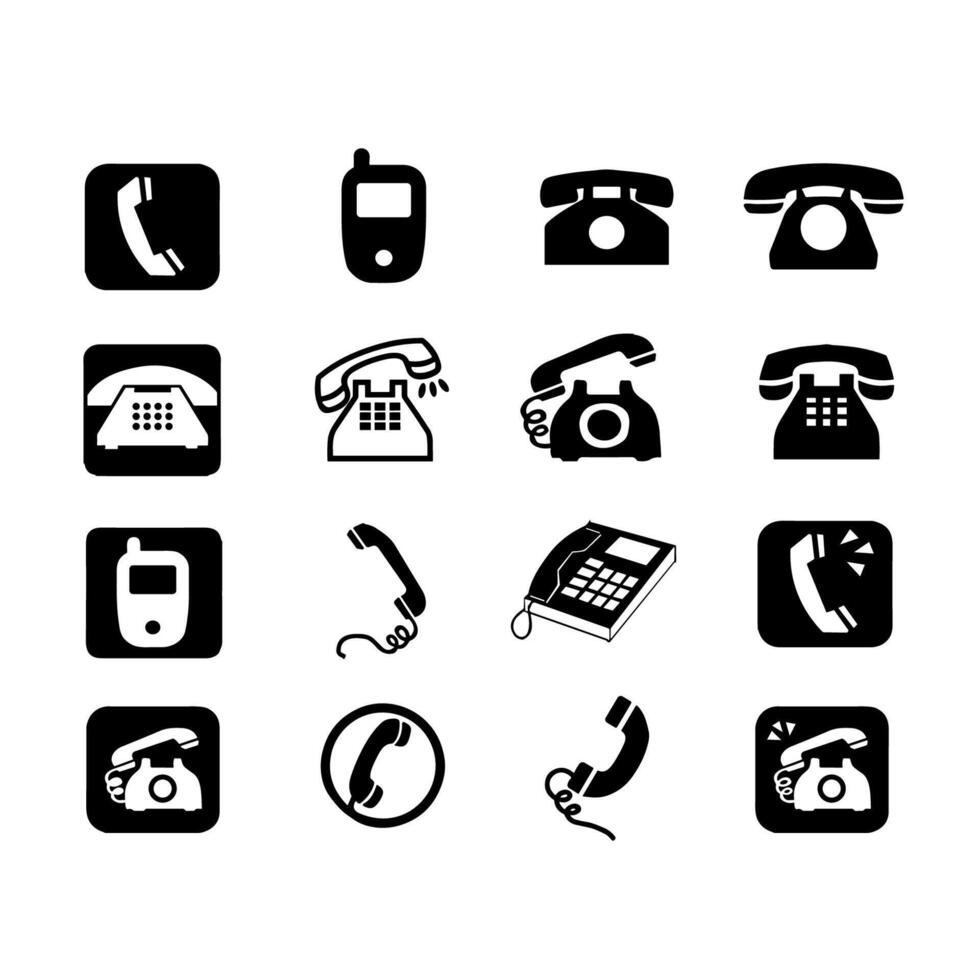 Phone icons set vector