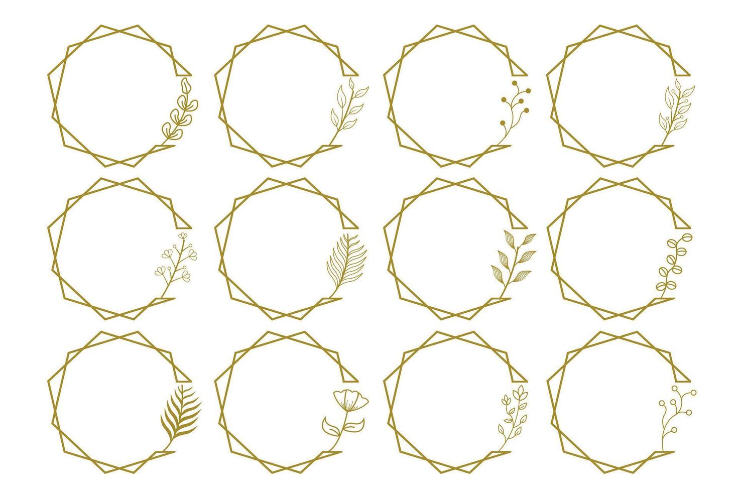 Golden frame elements vector