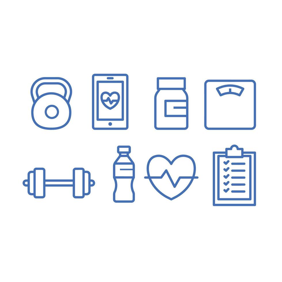 A set of icons for health and fitness vector