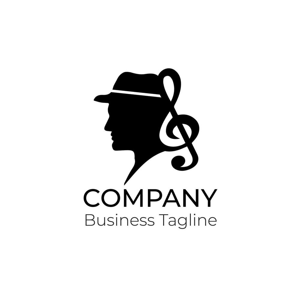 A man in a hat and hat logo design vector