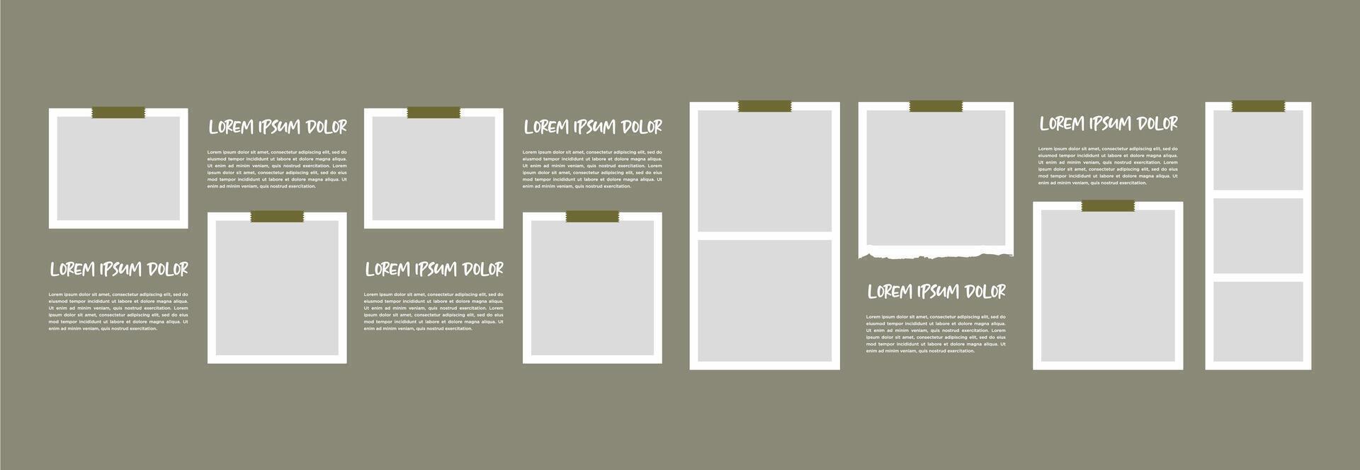 Moodboard picture photo collage design template vector