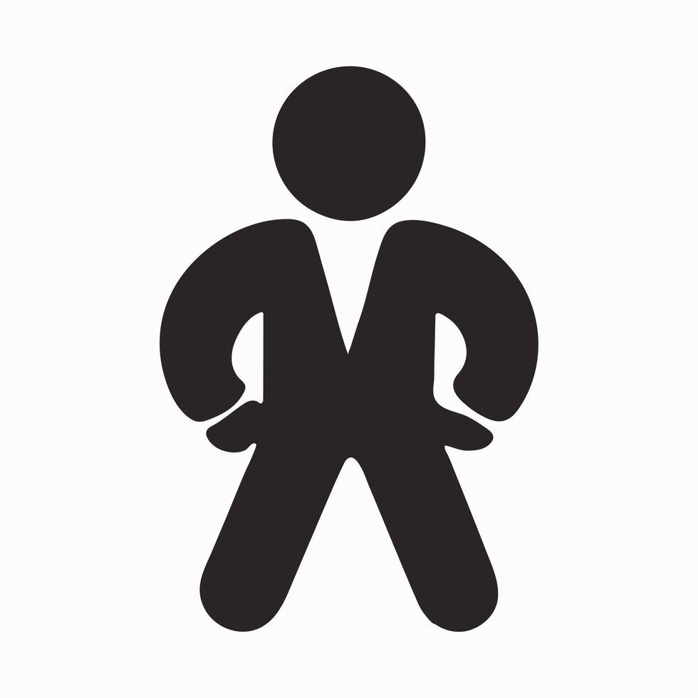 Single man stick figure icon vector