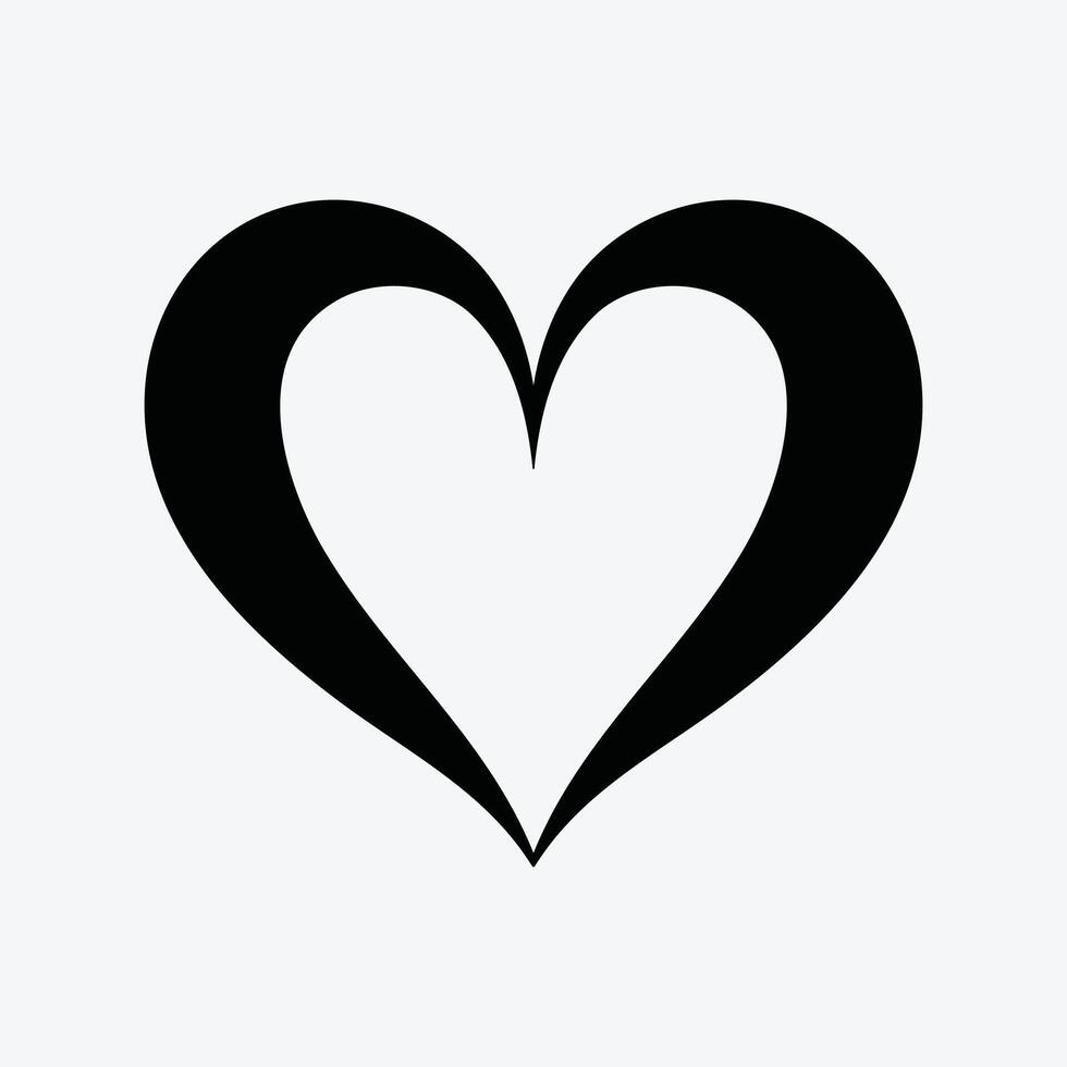Heart flat style Icon, Love Symbol Valentine's Day isolated on white background illustration vector