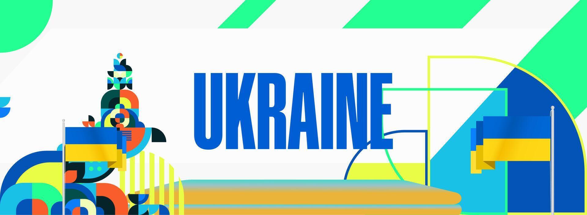 Poster with iconic Ukrainian flag design, suitable for use in various events, including music festivals or sports activities. vector
