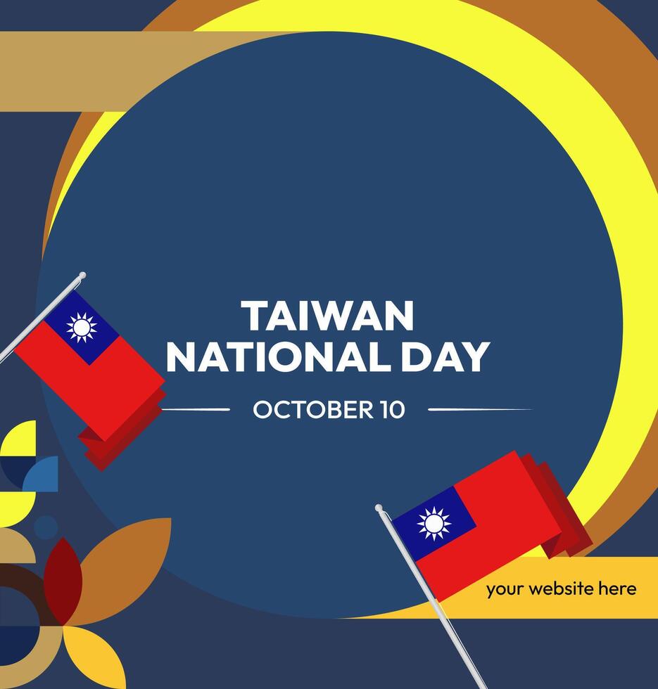 Taiwan Independence Day Greeting Card. Design template with Taiwan flag elements suitable for independence greetings. vector